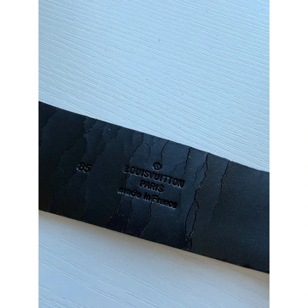 Louis Vuitton Wide Resin Logo Belt‎ Size 85 Made in France